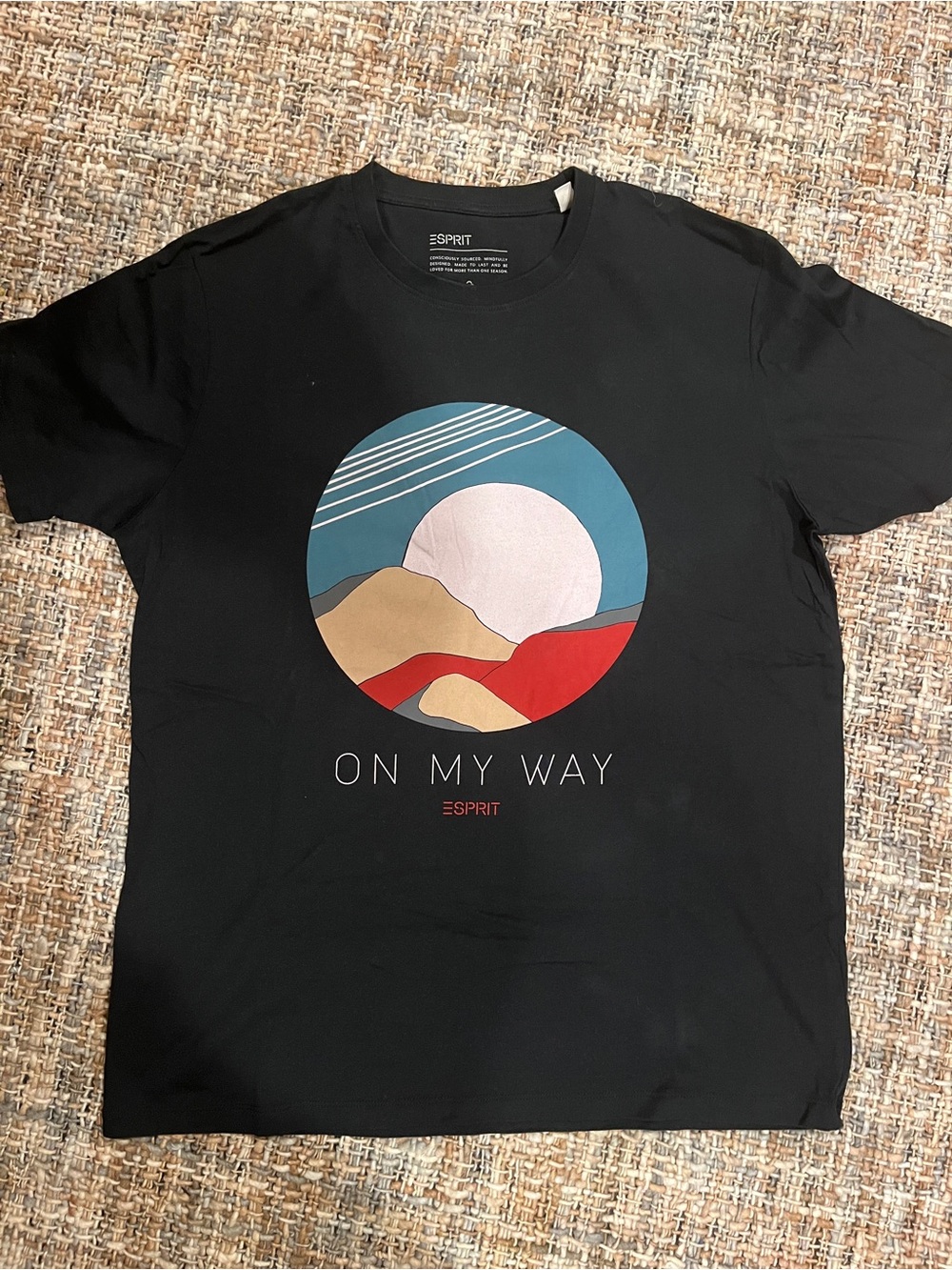 Esprit T-Shirt “On My Way” - Size Adult Large - organically grown 100% cotton